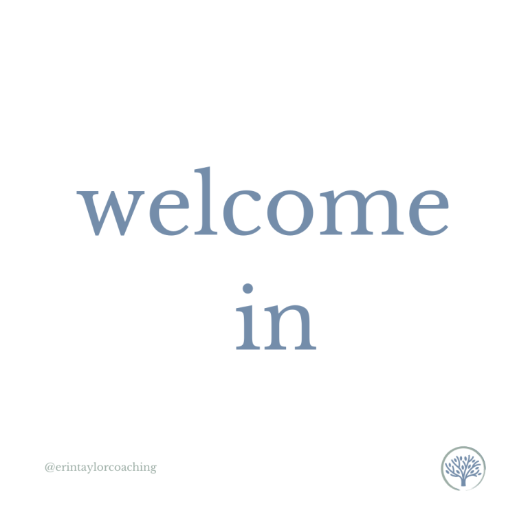 Graphic that reads: "Welcome in"