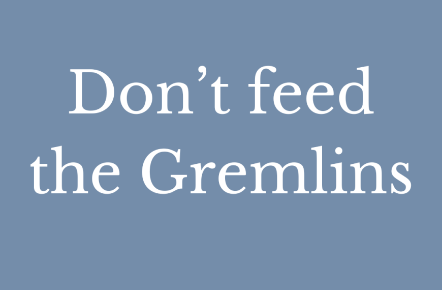 Graphic that reads: "Don't Feed the Gremlins"