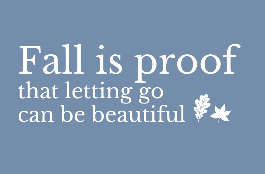 Fall is proof that letting go can beautiful